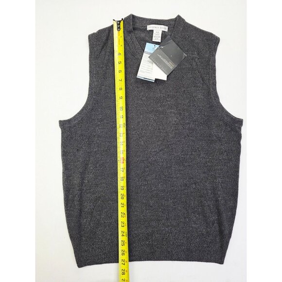 Geoffrey Beene Sz Medium Charcoal Gray Mens Extra Sofr Pullover Sweater Vest NWT - Picture 12 of 13